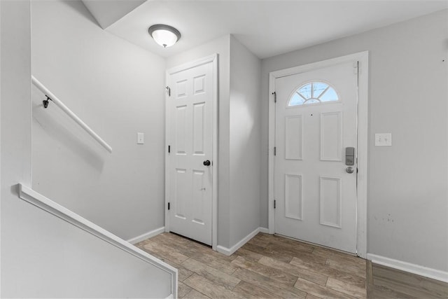 foyer featuring light hardwood / wood-style flooring