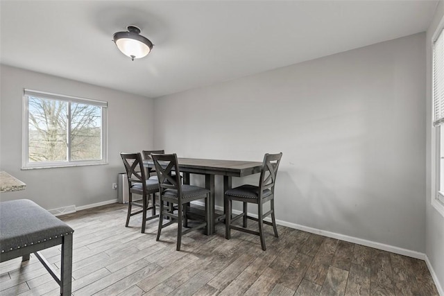 dining area featuring hardwood / wood-style flooring