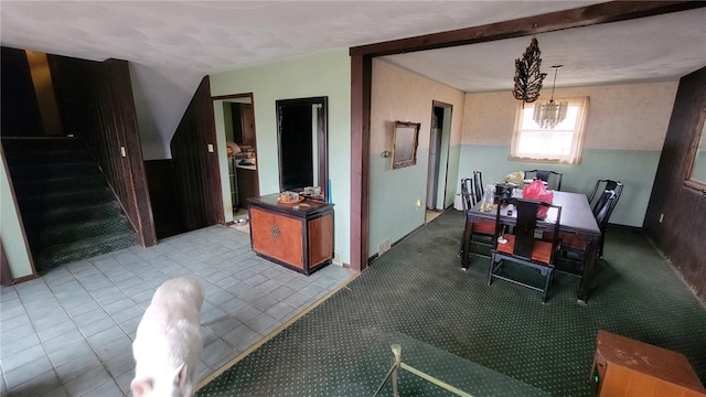 dining area featuring light tile patterned floors