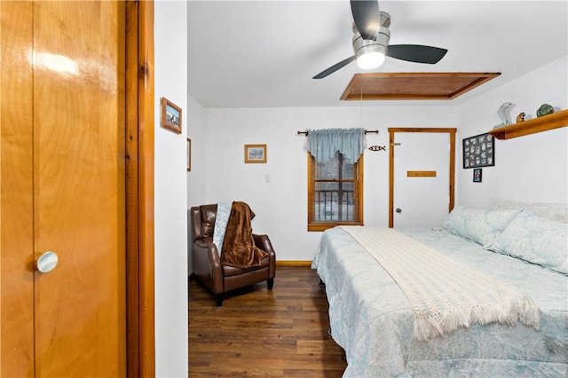 bedroom featuring dark hardwood / wood-style floors