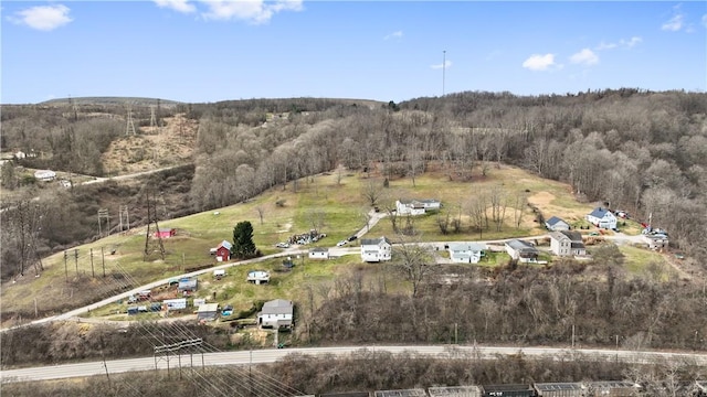 bird's eye view with a rural view