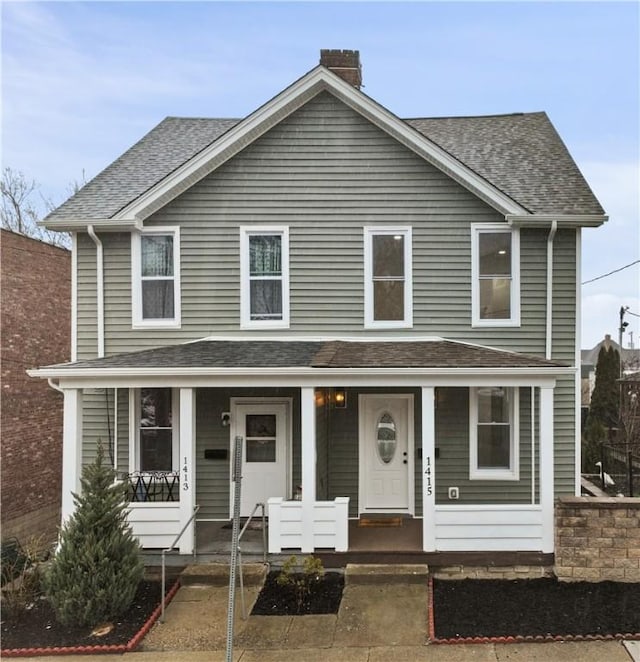 front of property featuring covered porch