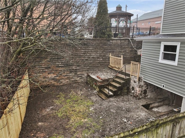 view of yard featuring a gazebo