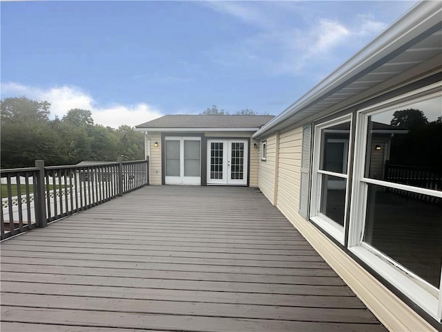 deck featuring french doors