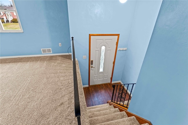 view of carpeted entryway