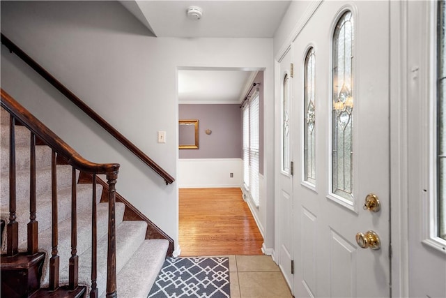 view of tiled foyer