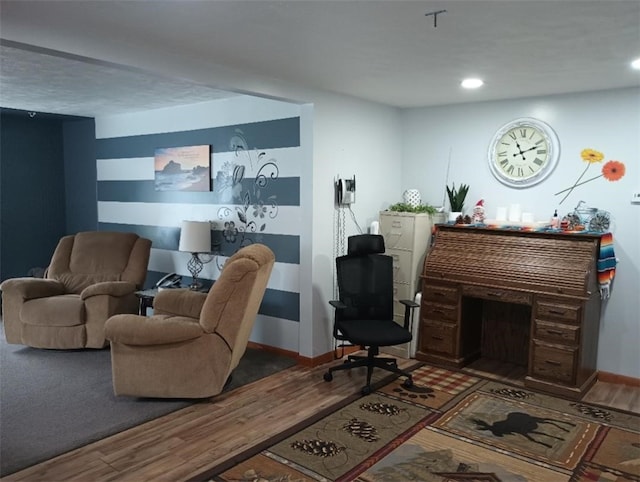 living room with hardwood / wood-style flooring