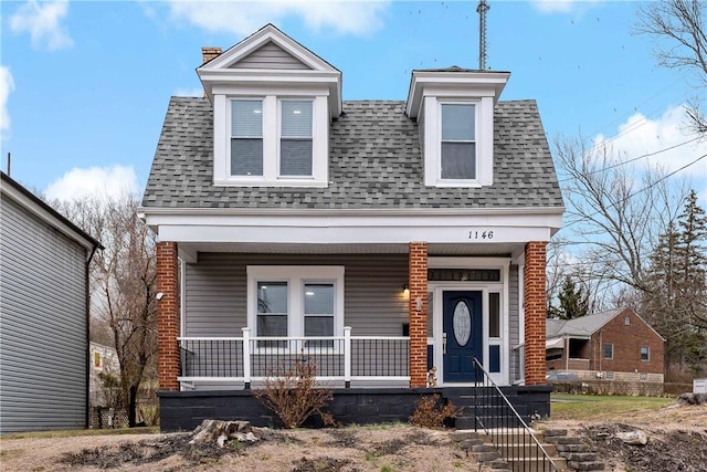 view of front of property with a porch