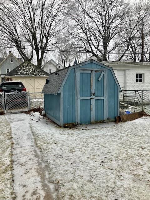 view of snow covered structure