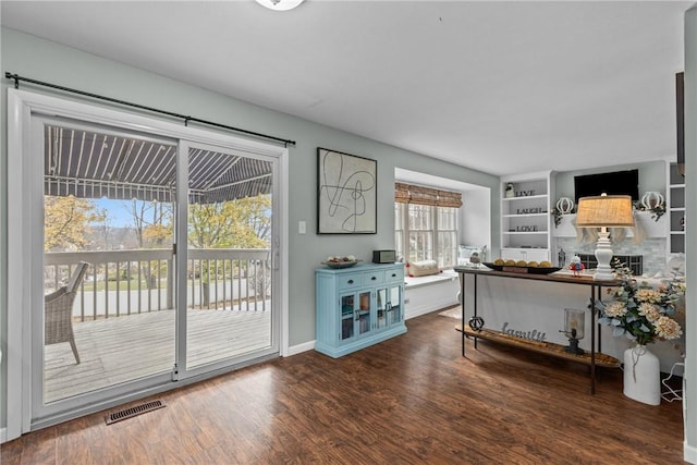 interior space with hardwood / wood-style floors