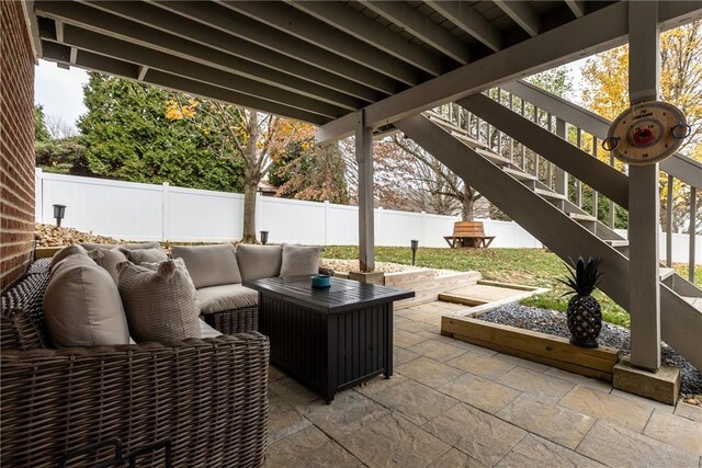 view of patio with an outdoor hangout area