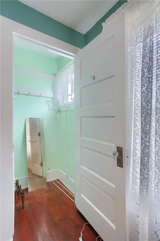 entryway with wood-type flooring