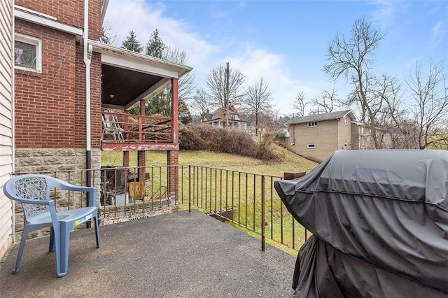 view of patio / terrace featuring a grill