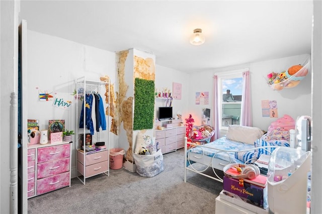 carpeted bedroom featuring a closet