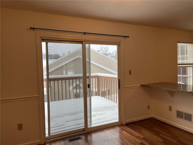 entryway featuring hardwood / wood-style floors