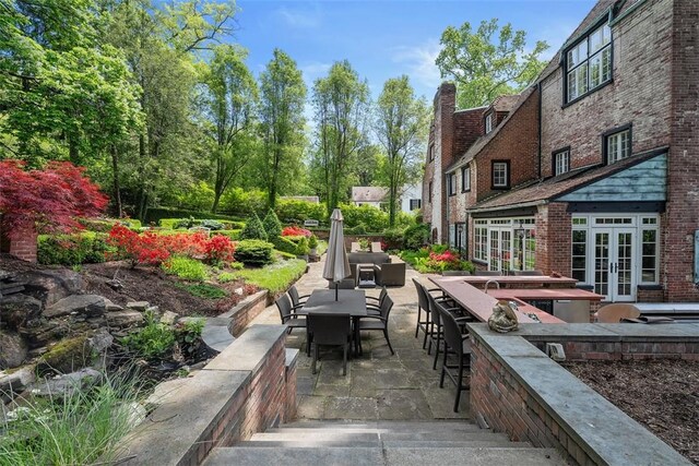 430 Woodland Rd, Edgeworth, PA 15143 - view of patio with french doors, outdoor lounge area, and outdoor dining space