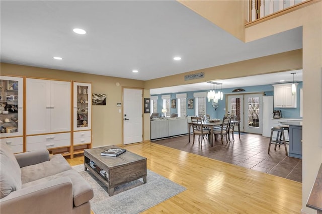 living room featuring hardwood / wood-style floors