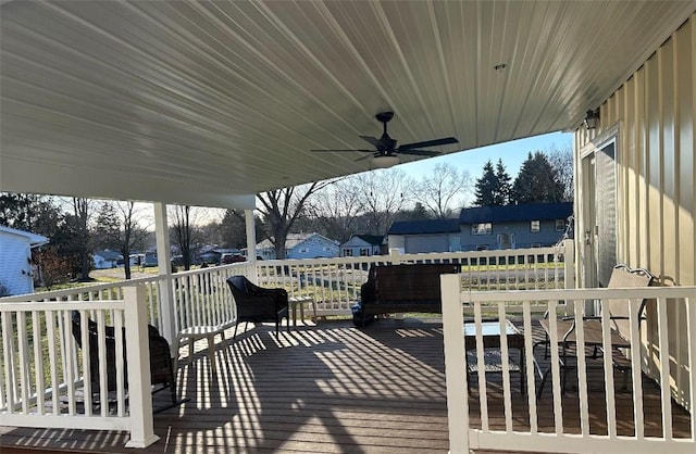 deck featuring ceiling fan