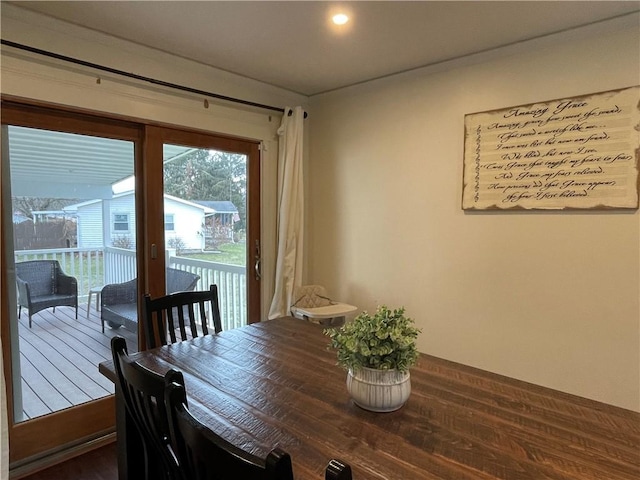 view of dining area