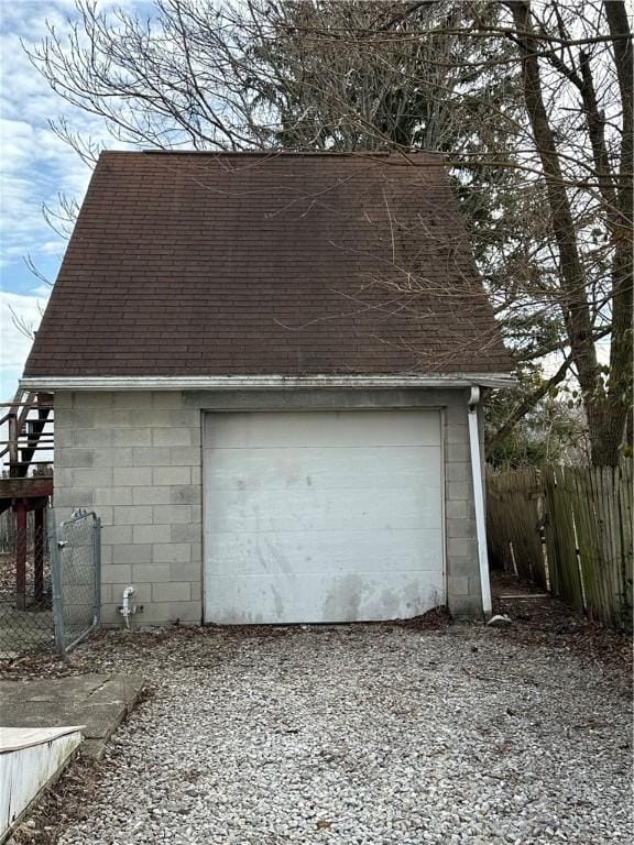 view of garage