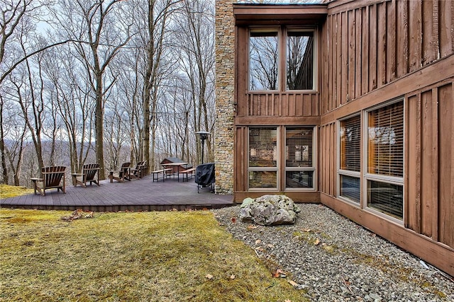 view of yard featuring a deck