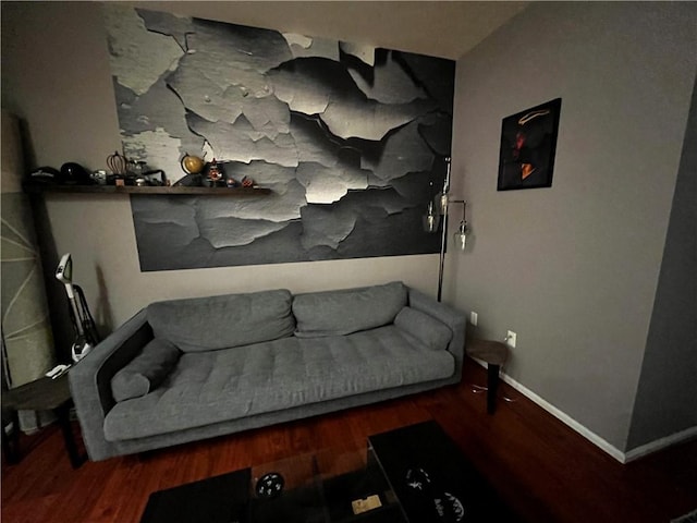 living area featuring hardwood / wood-style floors