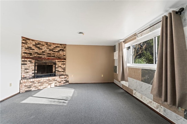 unfurnished living room with carpet floors