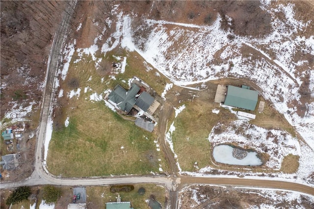 view of snowy aerial view