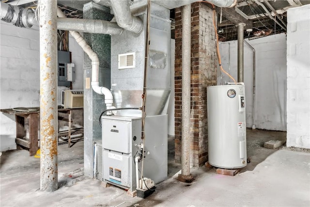 utility room featuring electric water heater