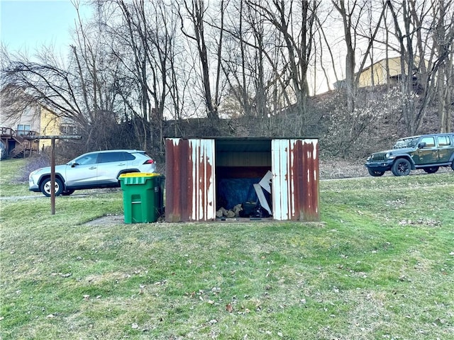 view of shed