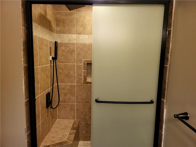 bathroom featuring an enclosed shower