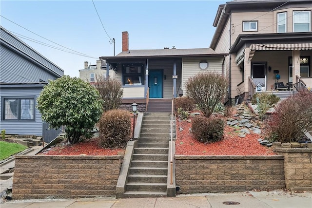 view of front of house featuring covered porch