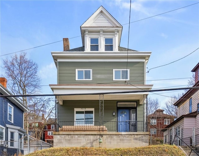 view of front of property with covered porch