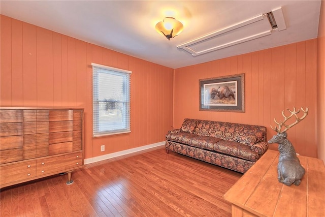 living room with light wood-type flooring