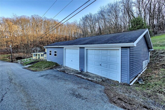 view of garage