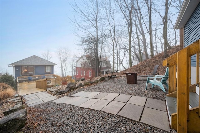 view of patio featuring a deck