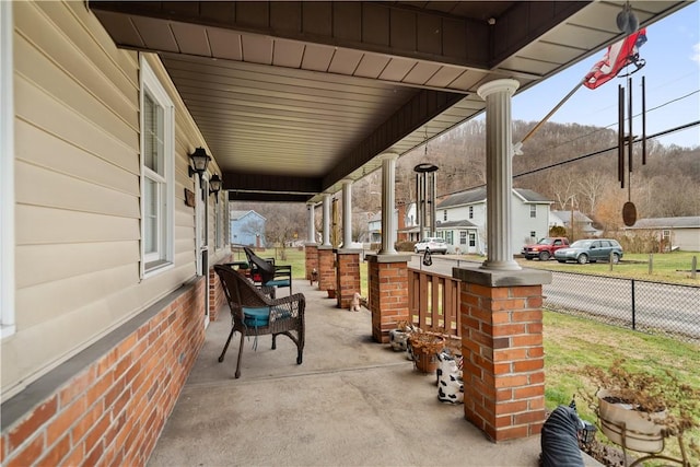 view of patio / terrace featuring covered porch