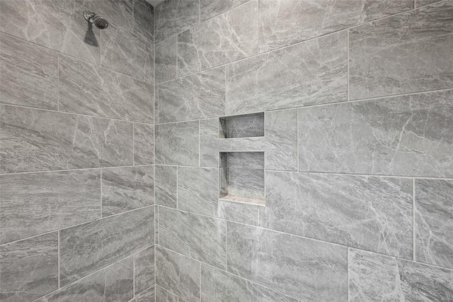 interior details featuring tiled shower