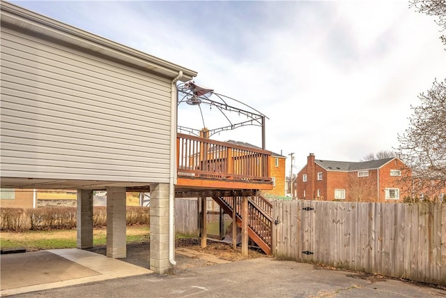 view of patio featuring a wooden deck