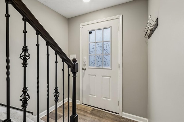 entrance foyer with light hardwood / wood-style flooring