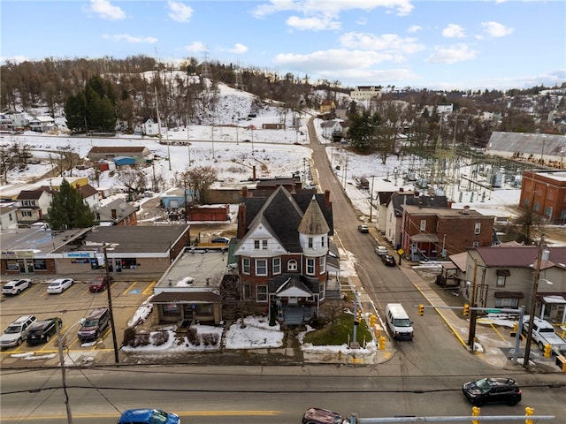 view of snowy aerial view