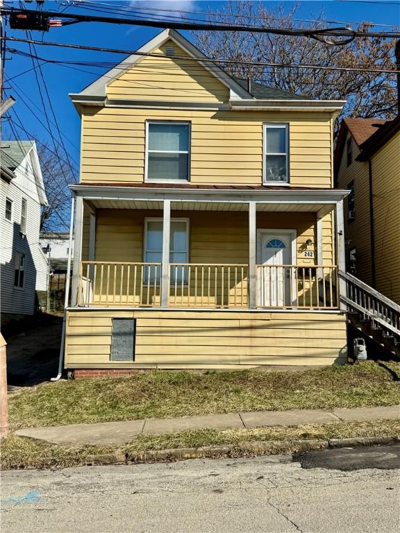 view of front of property with a porch