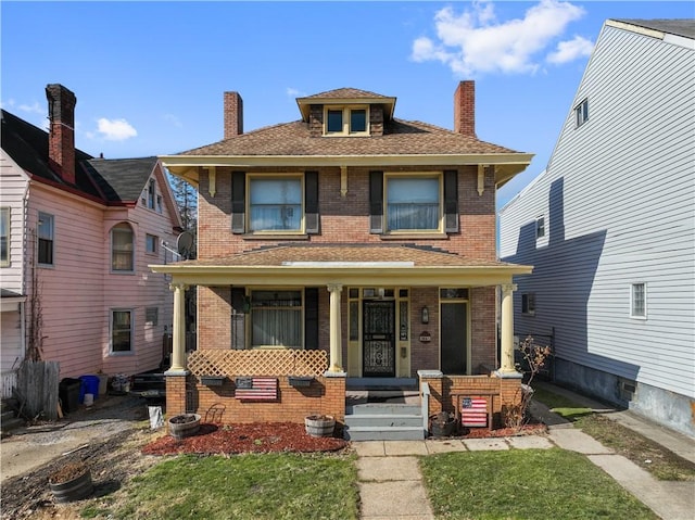 view of front of property with a porch