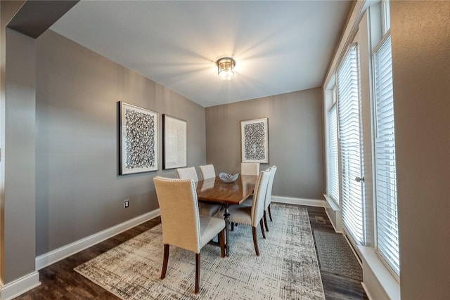 dining space featuring hardwood / wood-style floors