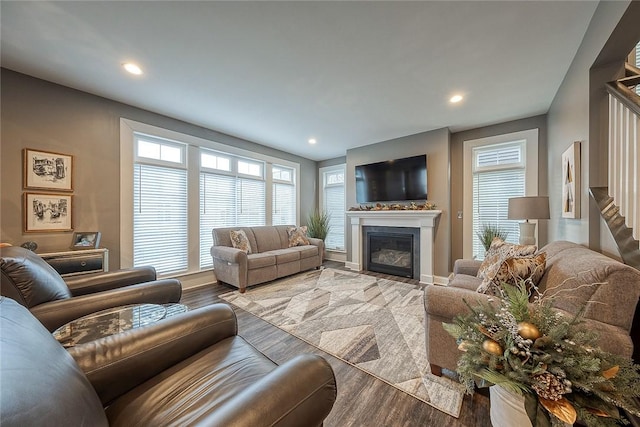 living room featuring light hardwood / wood-style floors