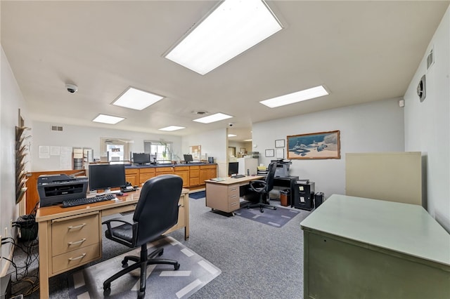 view of carpeted office