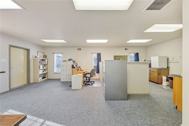 view of carpeted office