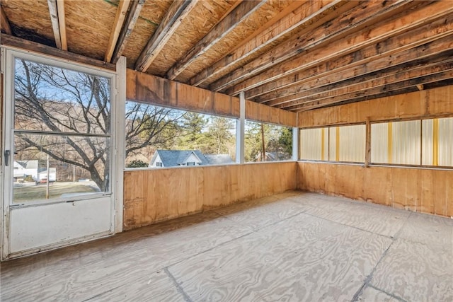 view of unfurnished sunroom