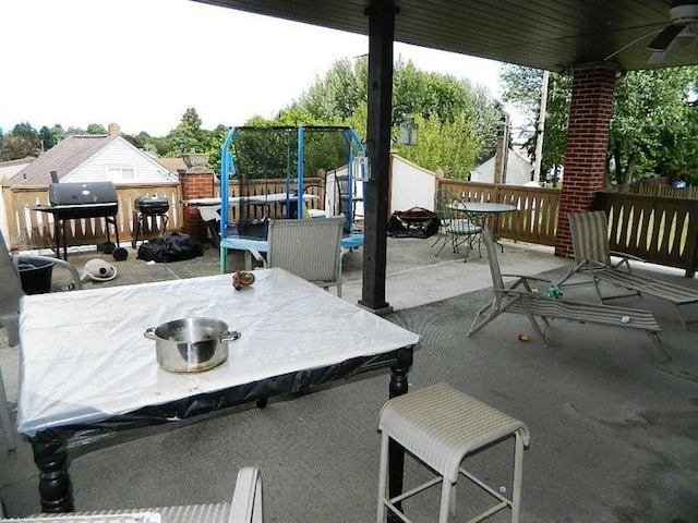 view of patio featuring area for grilling