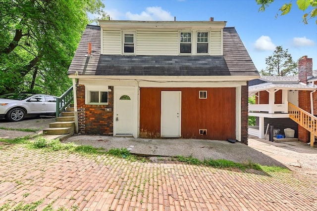 front facade with a garage